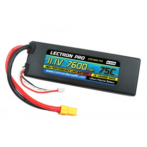 Lectron Pro 11.1V 7600mAh 75C Hard Case Lipo Battery with XT90 Connector