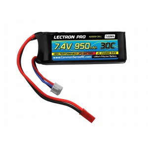 Lectron Pro 7.4V 950mAh 30C Lipo Battery with JST Connector for the Blade Torrent 110, 200 QX, CX helis and E-Flite UMX A-1