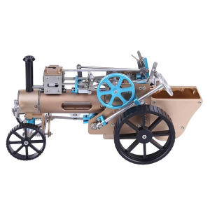 Enginediy Steam Car Engine Assembly Kit Full Metal Car Engine DIY Build Kit for Gift Collection