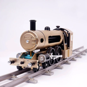 Enginediy Steam Locomotive Train Assembly Engine Full Metal Hardest Build Kit with Track Gift Collection - 387Pcs