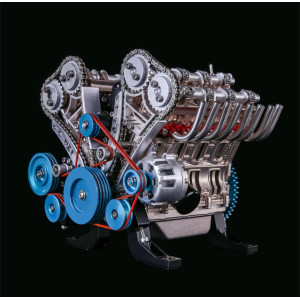 Enginediy  V8 Engine Model Kit that Works - Build Your Own V8 Engine - TECHING 1: 3 Full Metal V8 Car Engine Model Kit 500+Pcs