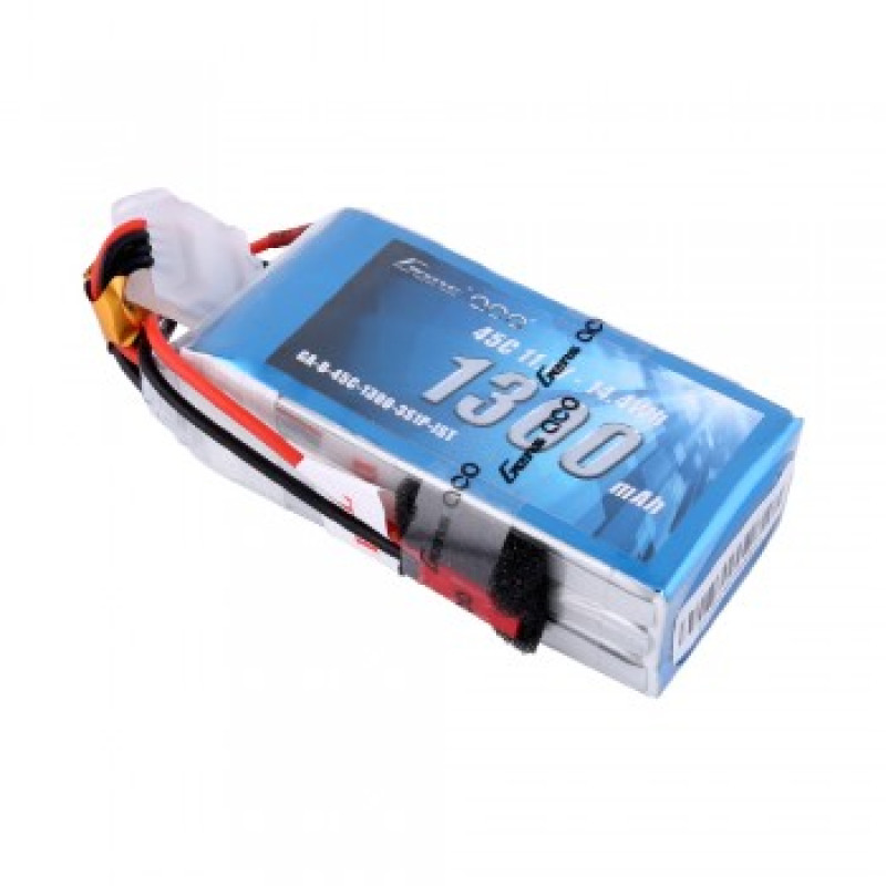 Gens ace 1300mAh 11.1V 45C 3S1P Lipo Battery Pack with JST-SYP Plug