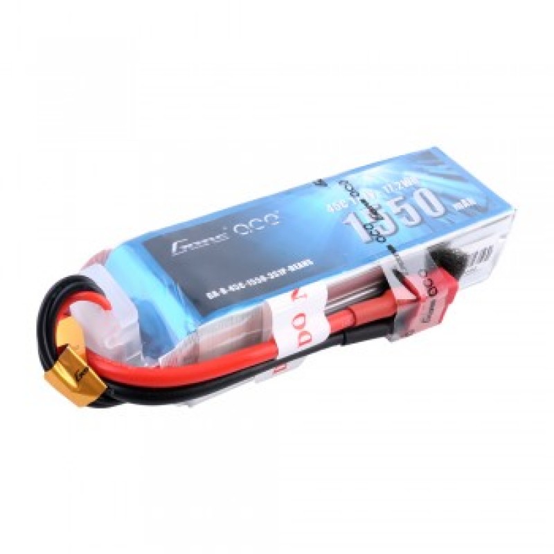 Gens Ace 1550mAh 11.1v 45C 3S1P Lipo Battery Pack with Deans Plug