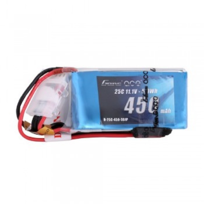 Gens ace 450mAh 11.1V 25C 3S1P Lipo Battery Pack with JST-SYP Plug