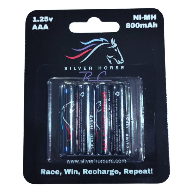 Silver Horse RC 800mAh 1.25 HV AAA Mini-Z Rechargable Batteries 4pk